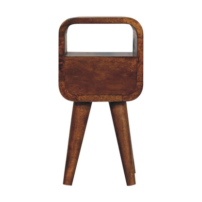Extra Mini Chestnut Curve Open Slot Bedside