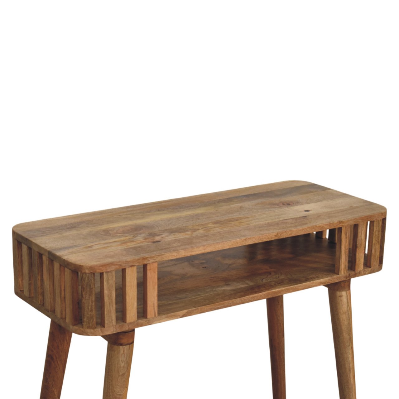 Slatted Oak-ish Console