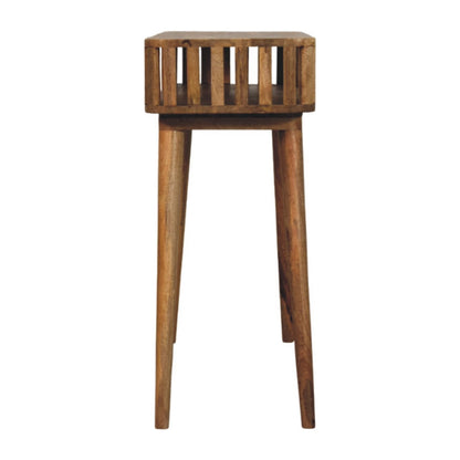 Slatted Oak-ish Console