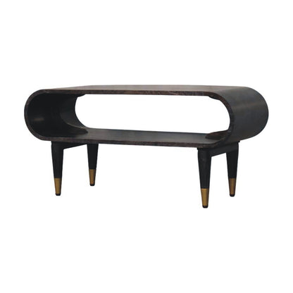 Curved Edge Media with Brass Accents