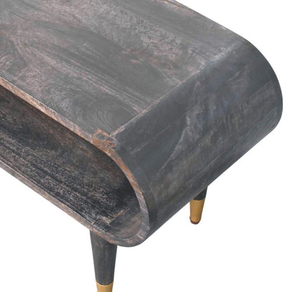 Curved Edge Media with Brass Accents