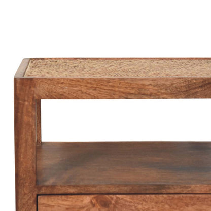 Saffron Rattan Nightstand | Bedside Table