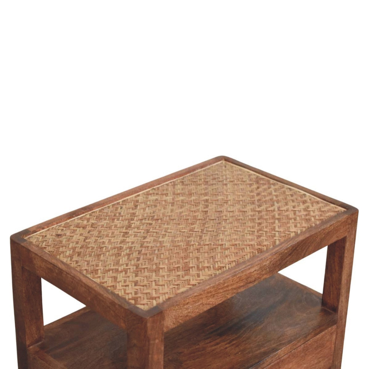 Saffron Rattan Nightstand | Bedside Table