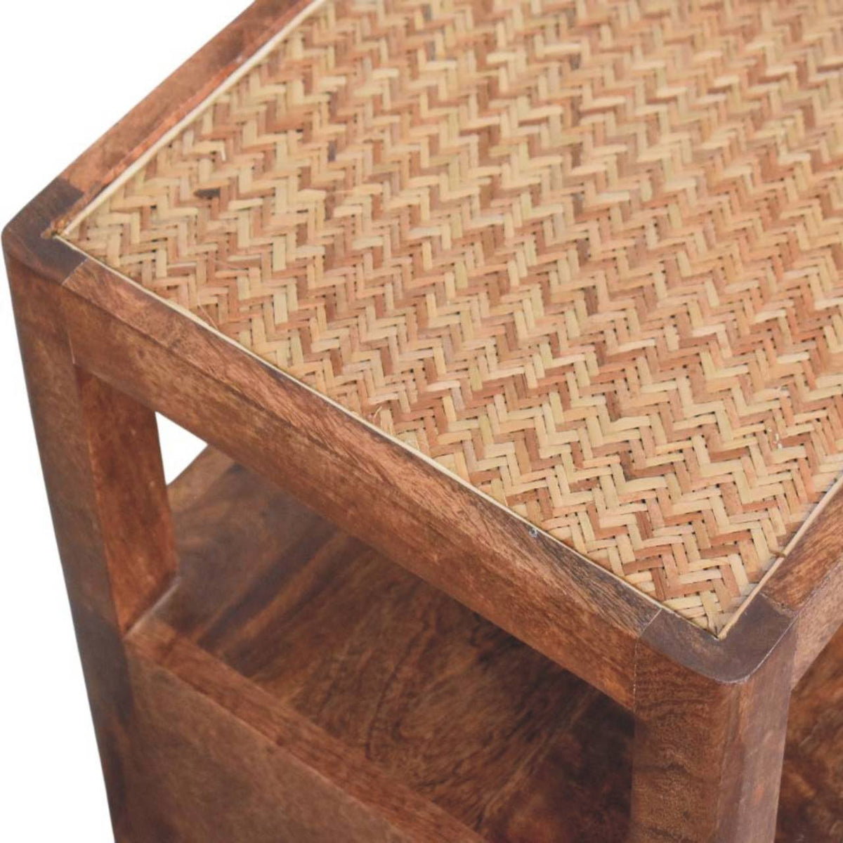 Saffron Rattan Nightstand | Bedside Table