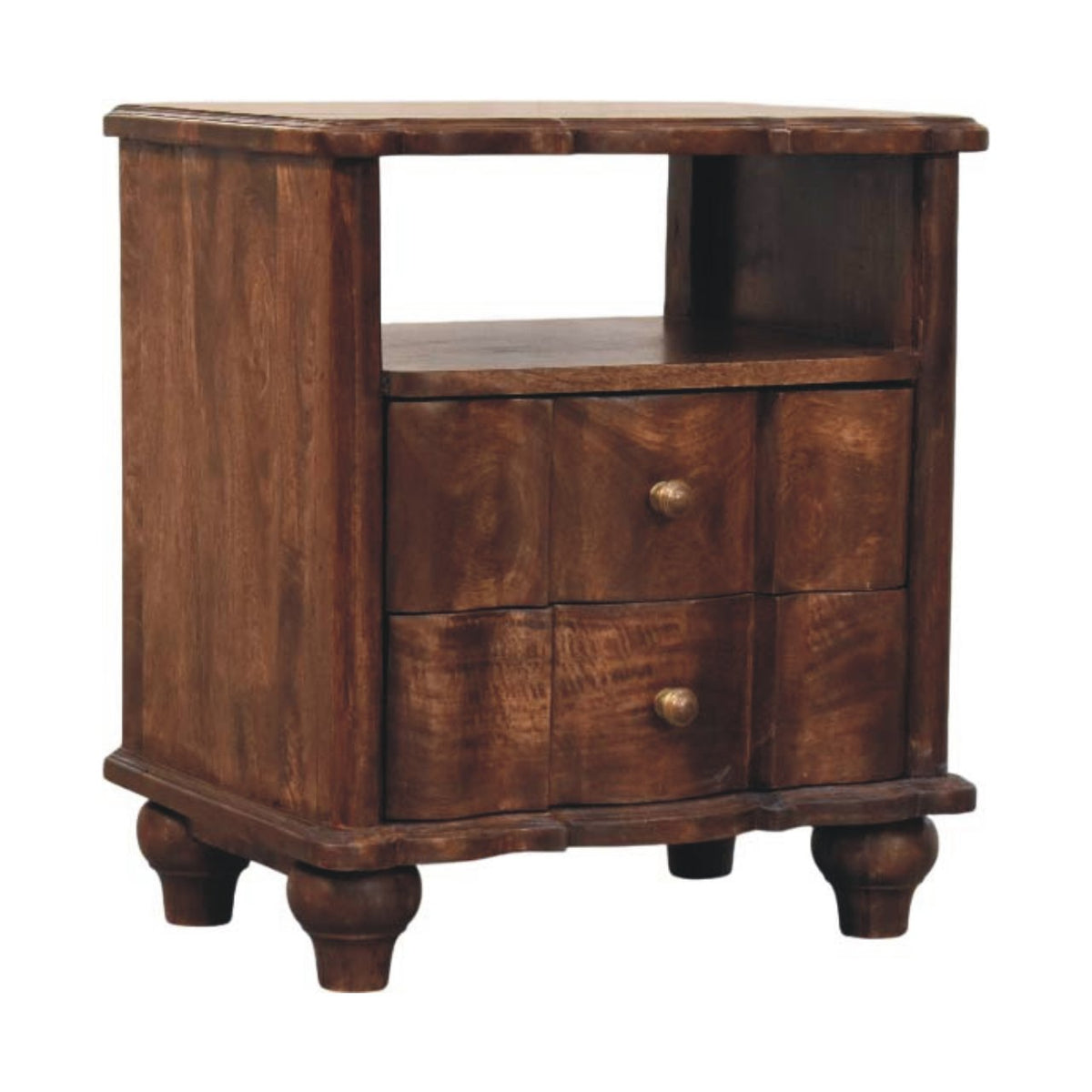 Lume Roasted Shelf Bedside Table | Nightstand