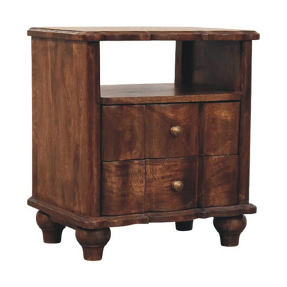 Lume Roasted Shelf Bedside Table | Nightstand