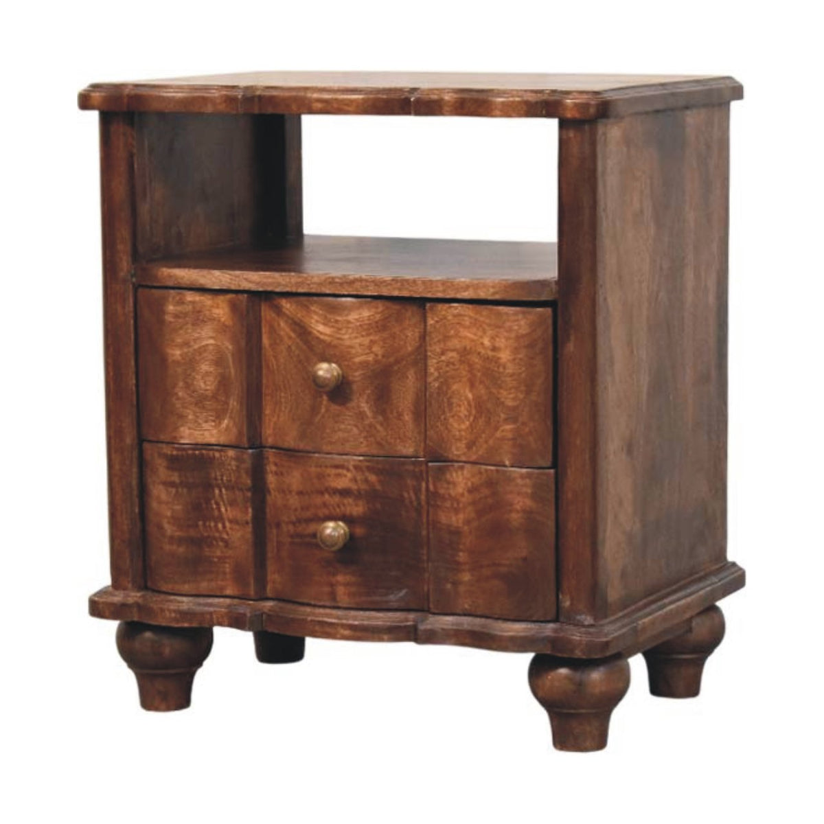 Lume Roasted Shelf Bedside Table | Nightstand
