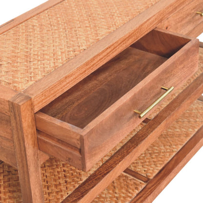 Saffron Rattan Console