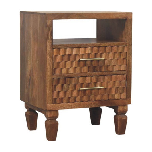 Cadiz Carved Open Shelf Bedside