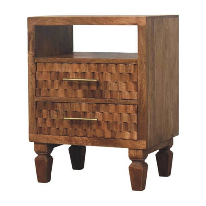 Cadiz Carved Open Shelf Bedside