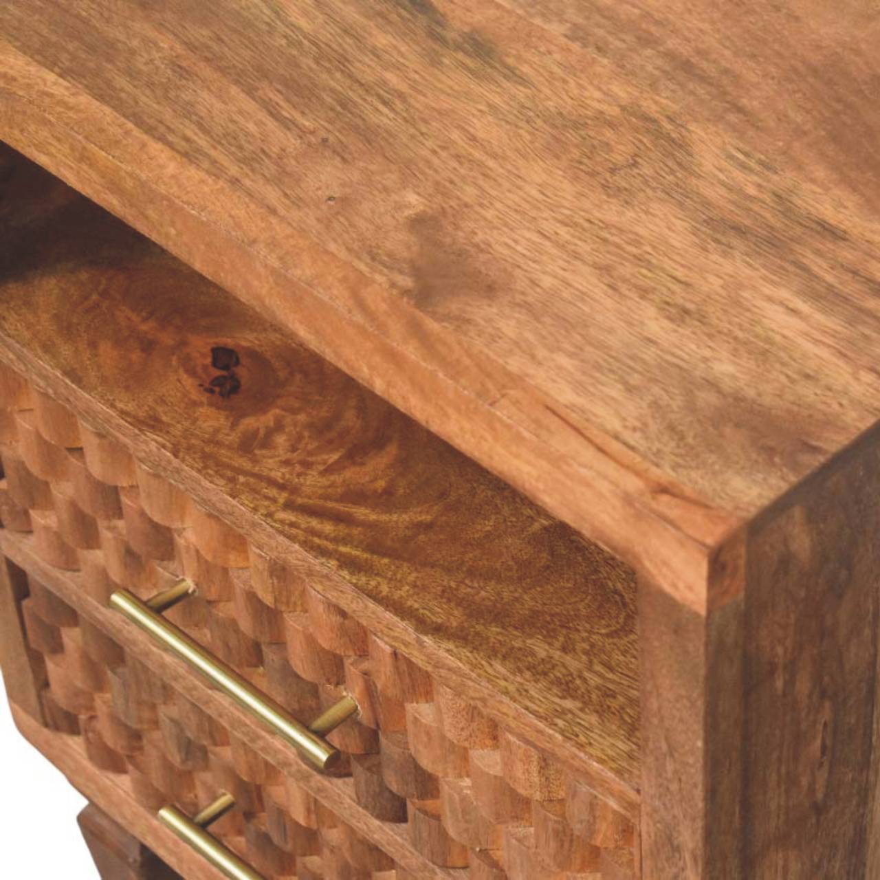 Cadiz Carved Open Shelf Bedside