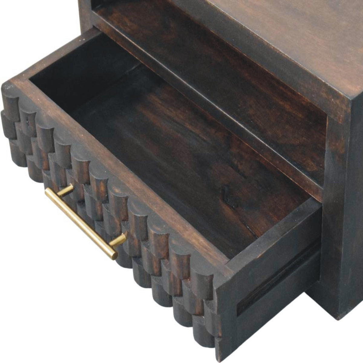 Cadiz Carved Open-Slot Bedside Table | Nightstand