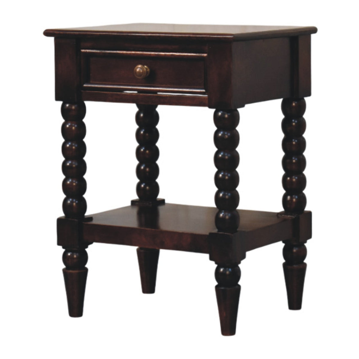 Spindle Winewood Bedside Table | Nightstand