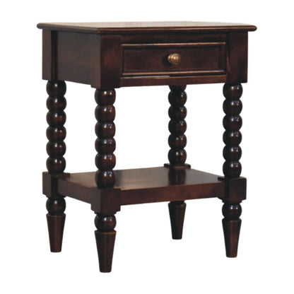 Spindle Winewood Bedside Table | Nightstand