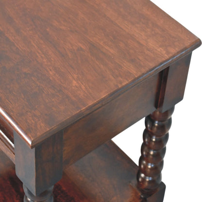Spindle Winewood Bedside Table | Nightstand