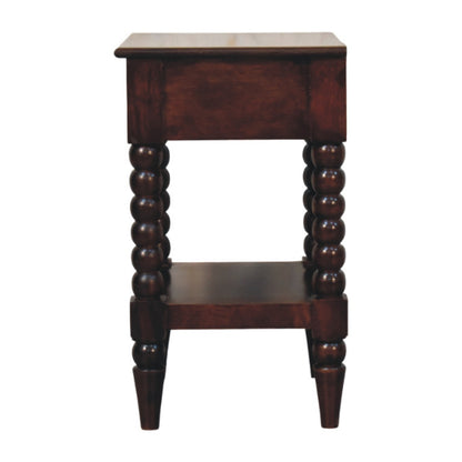 Spindle Winewood Bedside Table | Nightstand