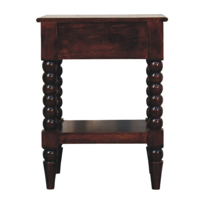 Spindle Winewood Bedside Table | Nightstand