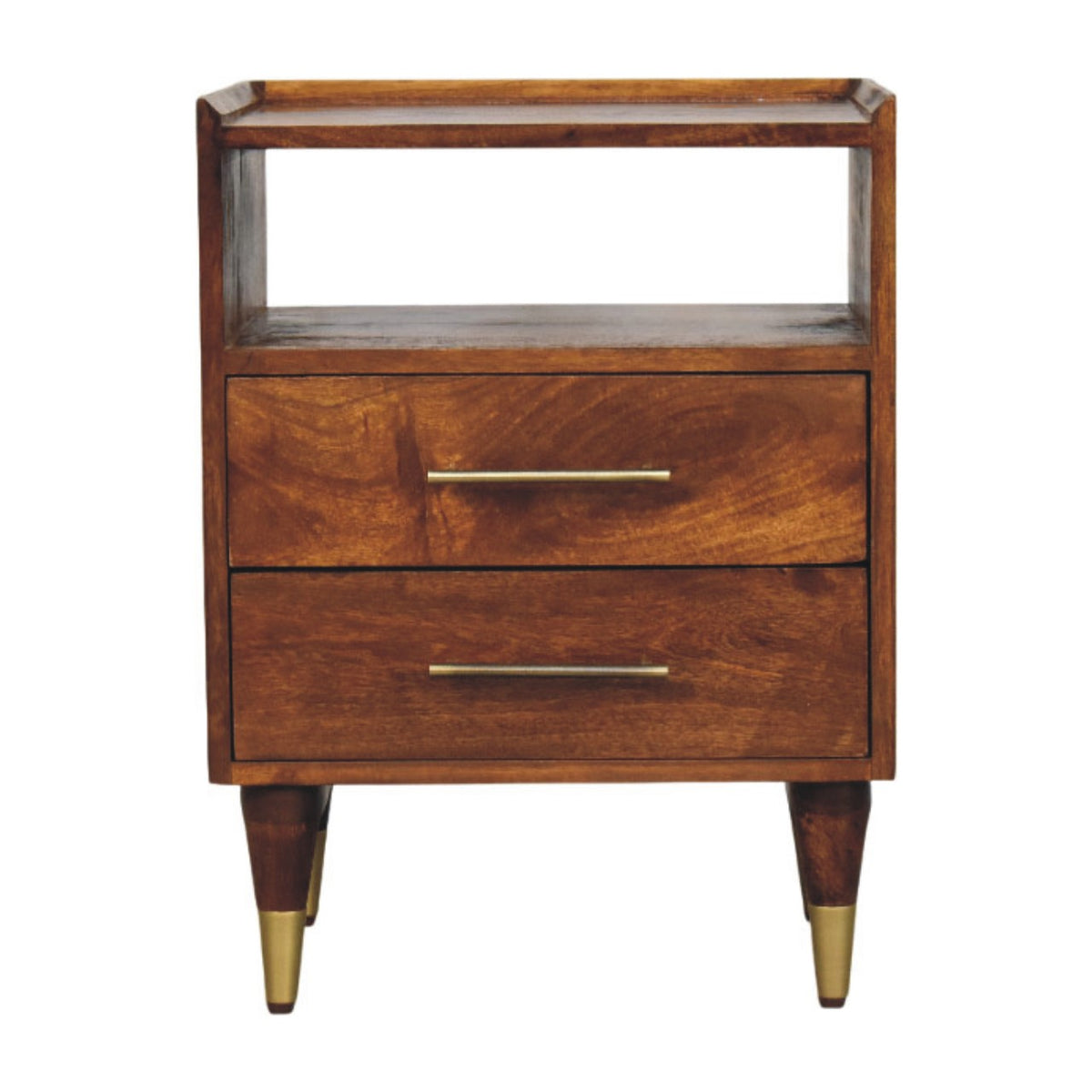 Valenza Open Frame Bedside Table Nightstand Solid Mango Wood Bedroom