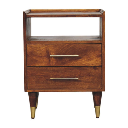 Valenza Open Frame Bedside Table Nightstand Solid Mango Wood Bedroom