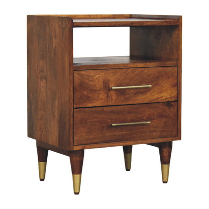 Valenza Open Frame Bedside Table Nightstand Solid Mango Wood Bedroom