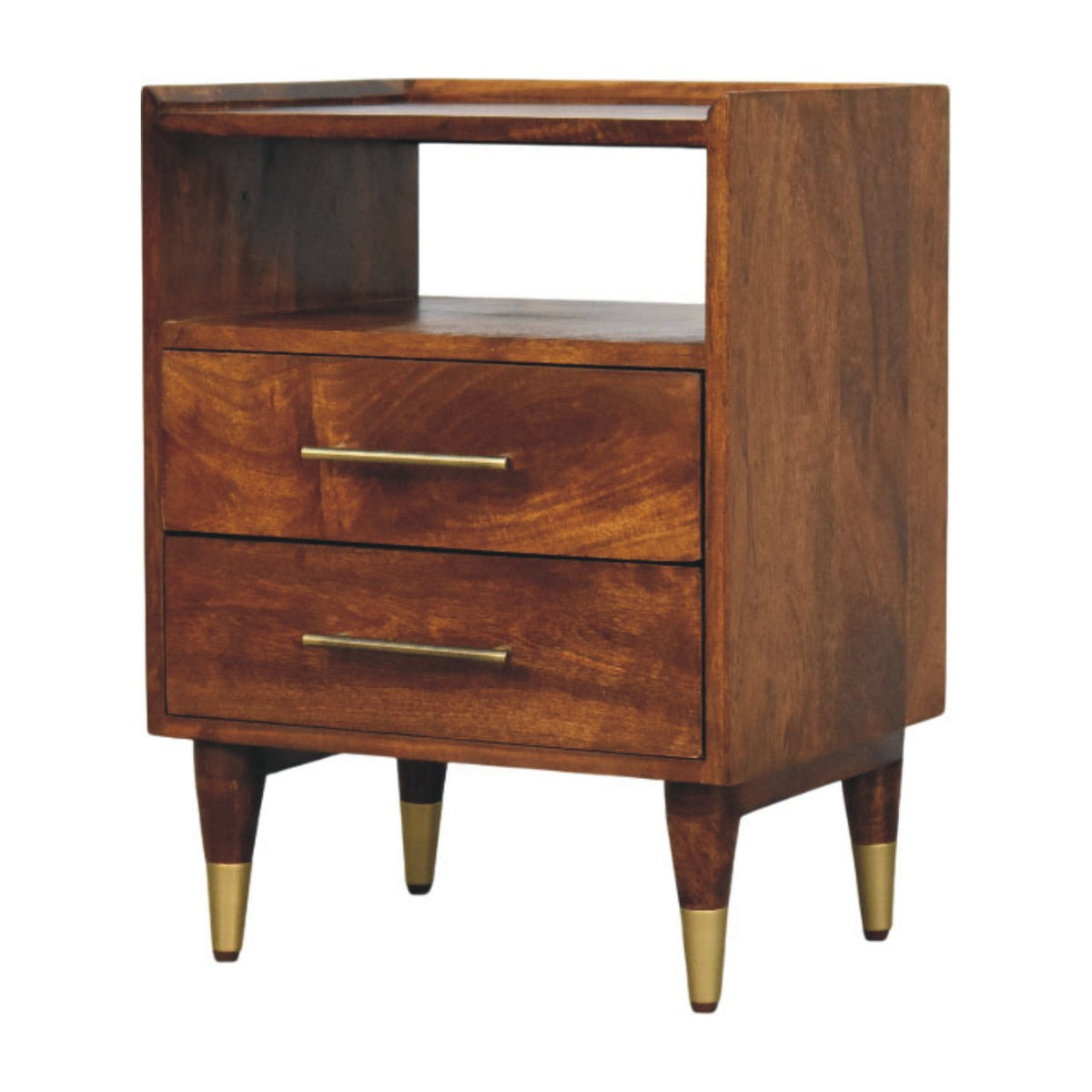 Valenza Open Frame Bedside Table Nightstand Solid Mango Wood Bedroom