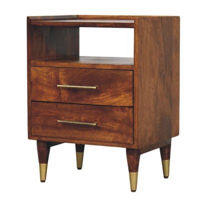 Valenza Open Frame Bedside Table Nightstand Solid Mango Wood Bedroom