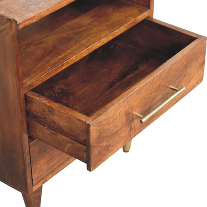 Valenza Open Frame Bedside Table Nightstand Solid Mango Wood Bedroom