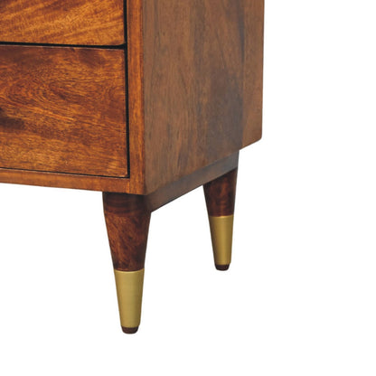 Valenza Open Frame Bedside Table Nightstand Solid Mango Wood Bedroom