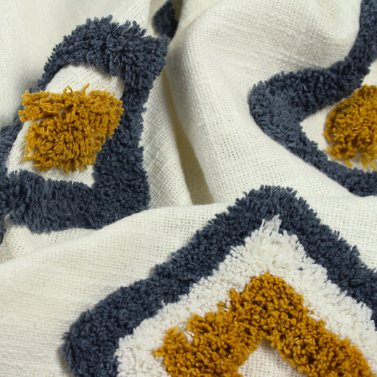 INKA 130X150 THROW GREY/OCHRE
