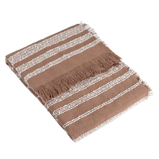 JOUR LINEAR WOVEN THROW 130X180 BAKED CLAY