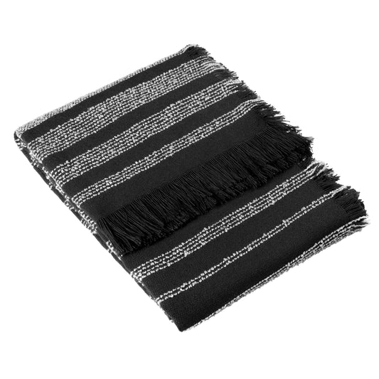 JOUR LINEAR WOVEN THROW 130X180 NOIR
