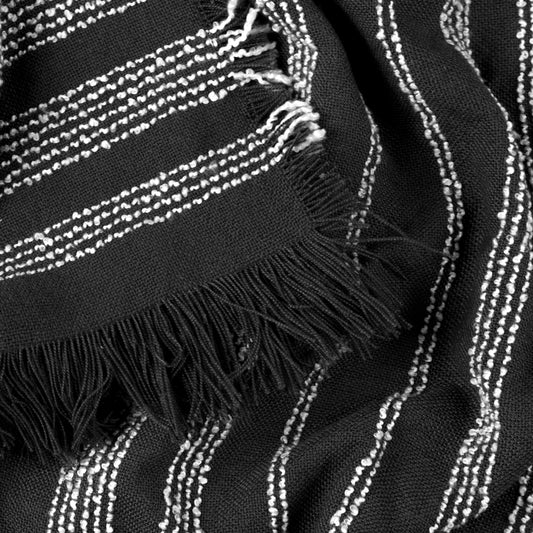 JOUR LINEAR WOVEN THROW 130X180 NOIR