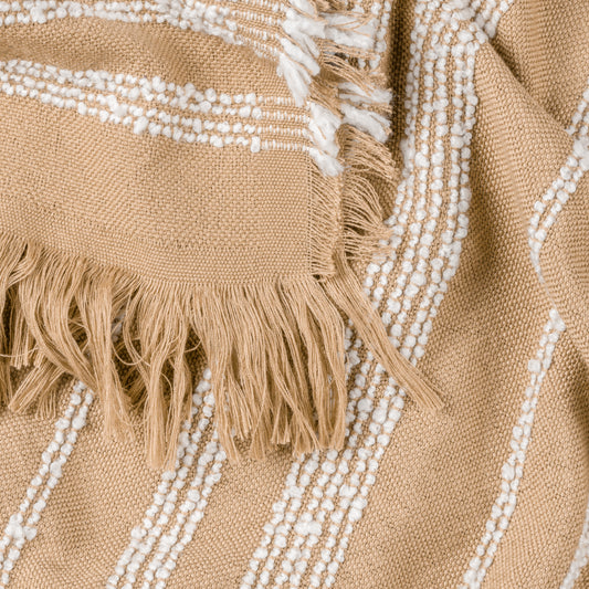 JOUR LINEAR WOVEN THROW 130X180 NOUGAT