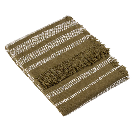 JOUR LINEAR WOVEN THROW 130X180 OLIVE
