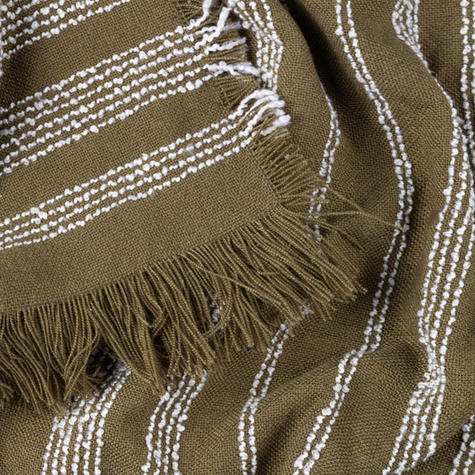 JOUR LINEAR WOVEN THROW 130X180 OLIVE