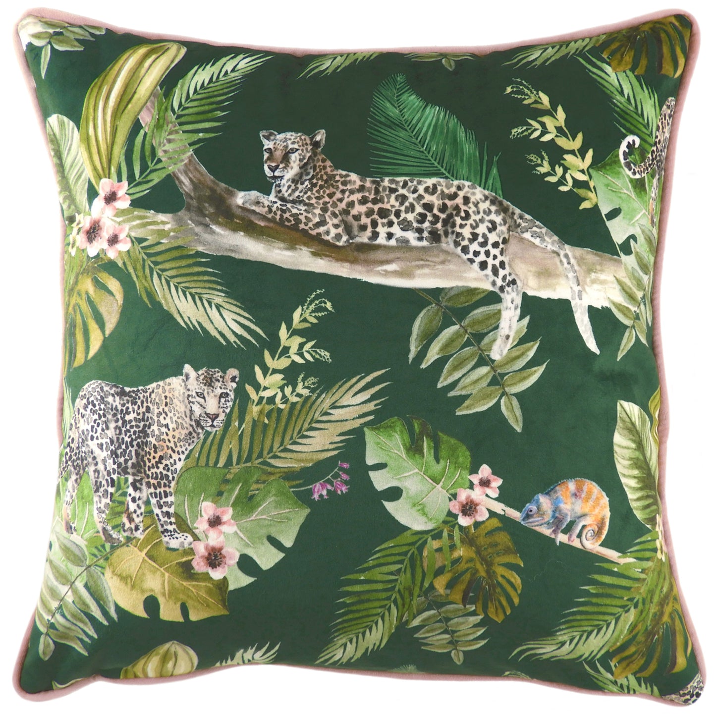 JUNGLE LEOP PIPED 43X43 C/C GREEN