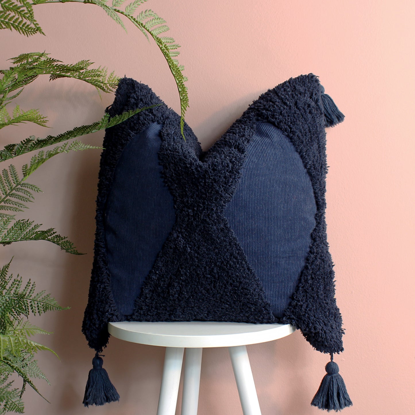 KANTHA 50X50 CUSHION CASE NAVY
