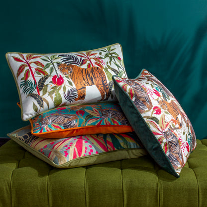 KALI JUNGLE TIGERS 43X43 CUSHION CASE TEAL