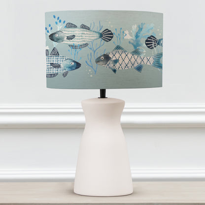 ALBURY TABLE LAMPBASE ECRU/BARBEAU EVA 30CM LAMPSHADE SEAFOAM