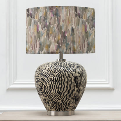 ALCINA TABLE LAMPBASE GREY/AZIMA EVA 40CM LAMPSHADE IRONSTONE