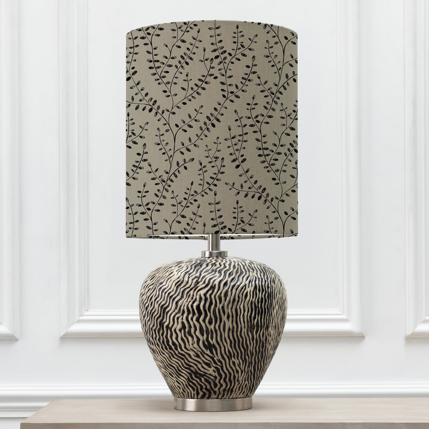 ALCINA TABLE LAMPBASE GREY/EDEN ANNA 32CM LAMPSHADE ONYX