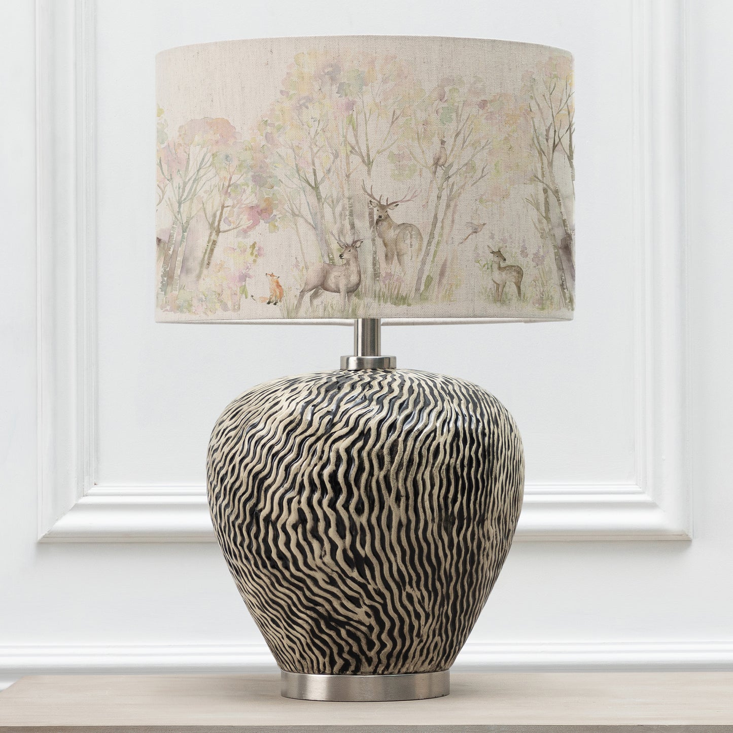 ALCINA TABLE LAMPBASE GREY/ENCHANTED FOREST EVA 40CM LAMPSHADE FOREST