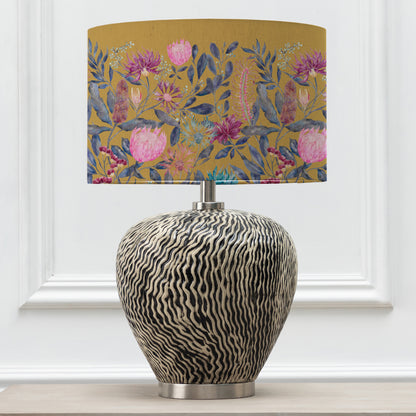 ALCINA TABLE LAMPBASE GREY/FORTAZELA EVA 40CM LAMPSHADE GOLD