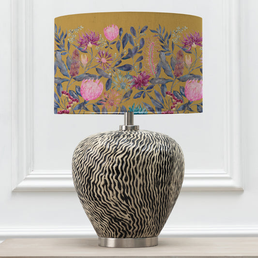 ALCINA TABLE LAMPBASE GREY/FORTAZELA EVA 40CM LAMPSHADE GOLD