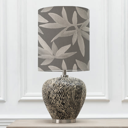 ALCINA TABLE LAMPBASE GREY/SILVERWOOD ANNA 32X40CM LAMPSHADE FROST