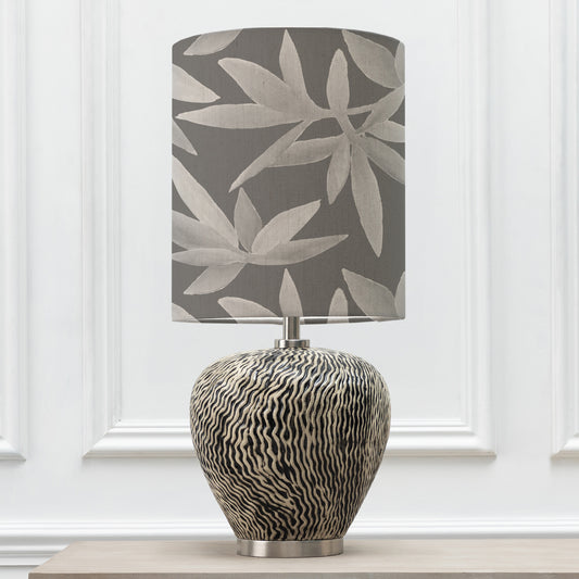 ALCINA TABLE LAMPBASE GREY/SILVERWOOD ANNA 32X40CM LAMPSHADE FROST