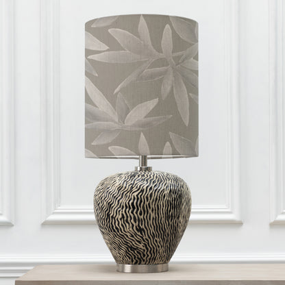 ALCINA TABLE LAMPBASE GREY/SILVERWOOD ANNA 32X40CM LAMPSHADE SNOW