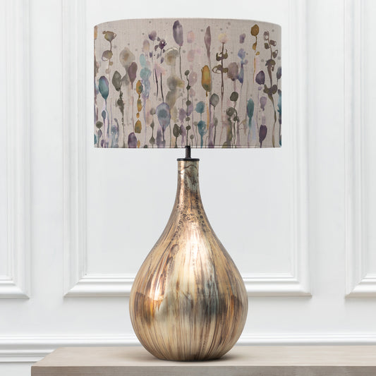 ALLEGRA TABLE LAMPBASE GLASS/ARLEY EVA 46CM LAMPSHADE IRONSTONE