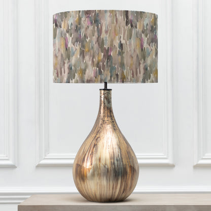 ALLEGRA TABLE LAMPBASE GLASS/AZIMA EVA 46CM LAMPSHADE IRONSTONE