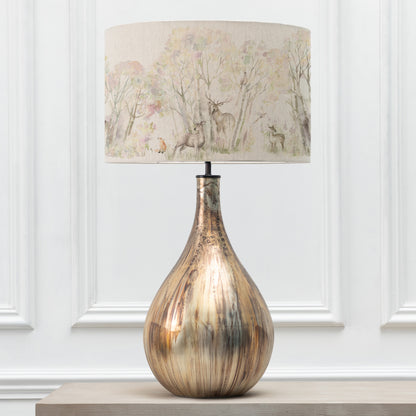 ALLEGRA TABLE LAMPBASE GLASS/ENCHANTED FOREST EVA 46CM LAMPSHADE FOREST